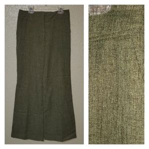 Women's Forever 21 Wide Leg Trouser Work / Dress Pants - Olive Green Multi